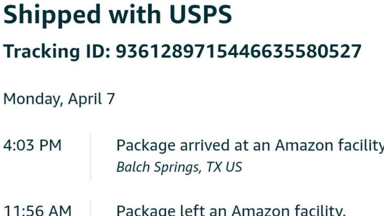 Package Arrived at an Amazon facility Update