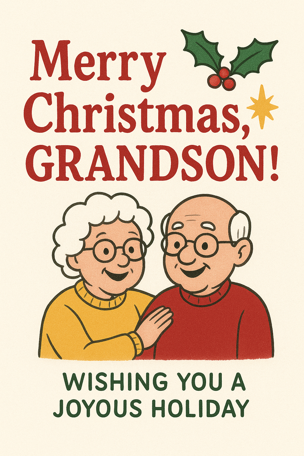 christmas wishes for grandson from grandparents