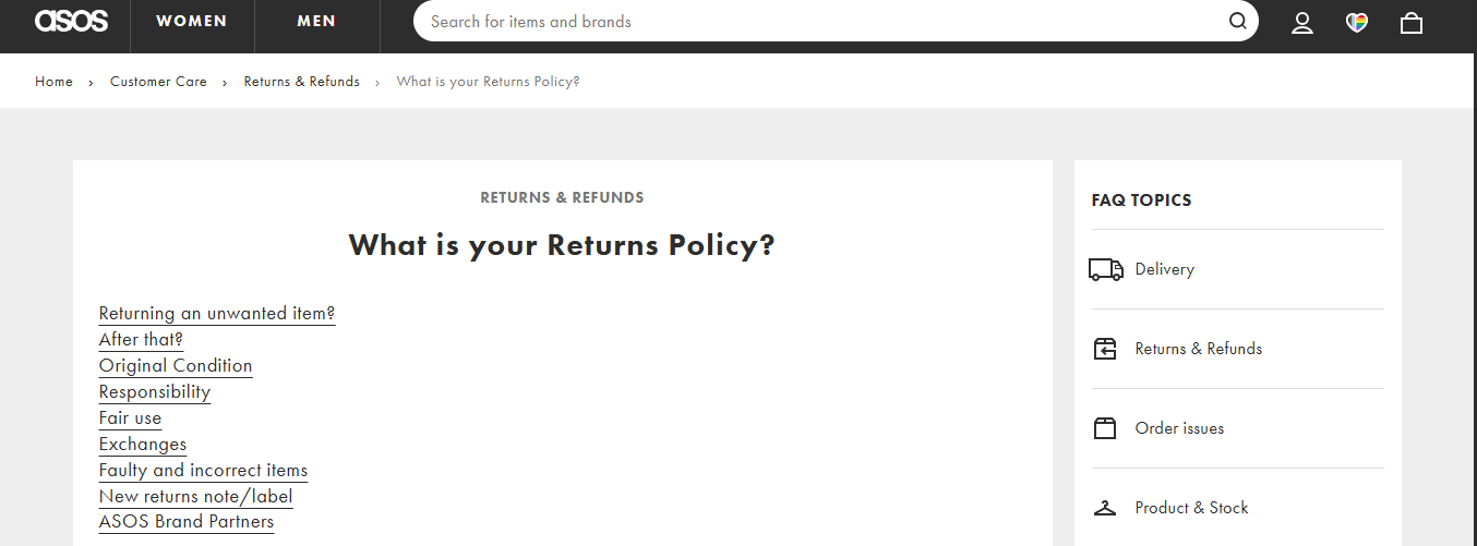 ASOS Return Policy