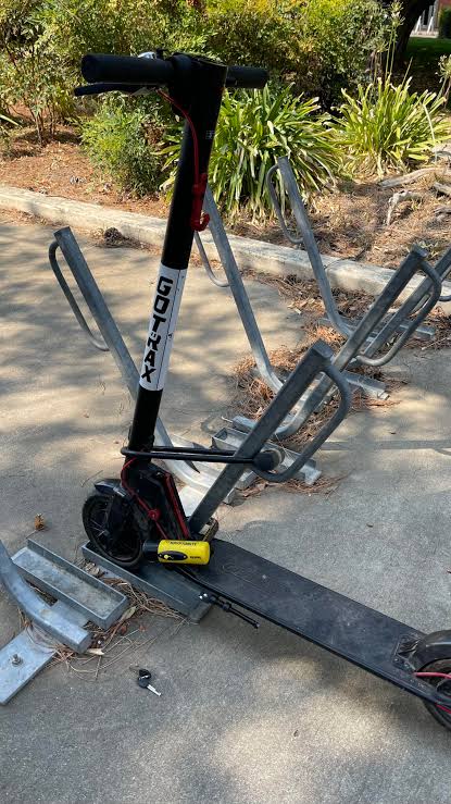 Locked up electric scooter
