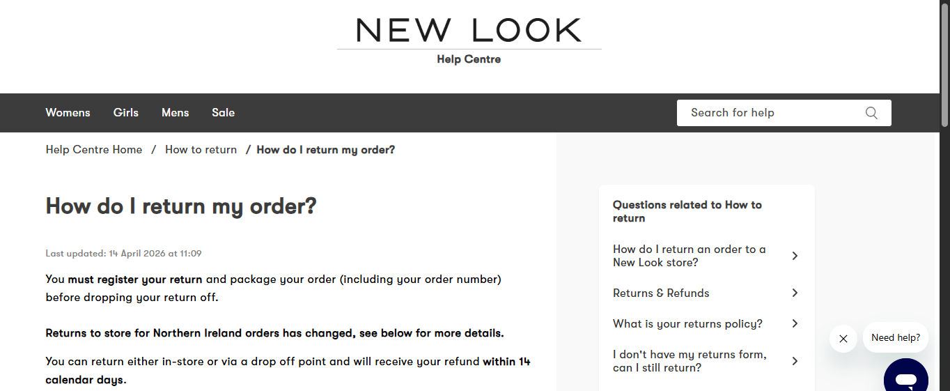 New Look Returns