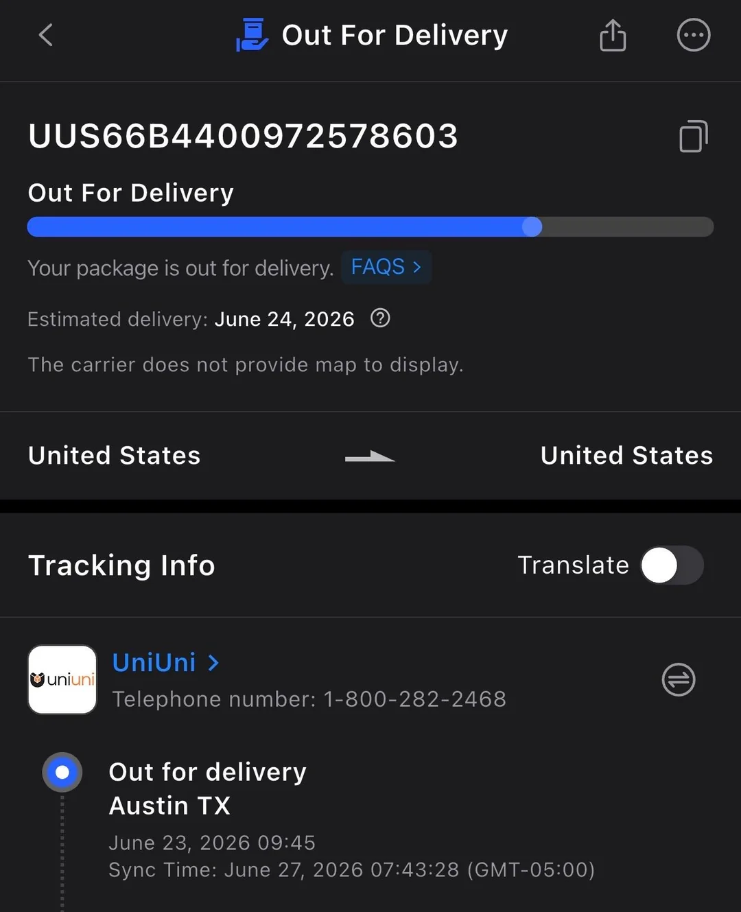 Out for Delivery Meaning UniUni