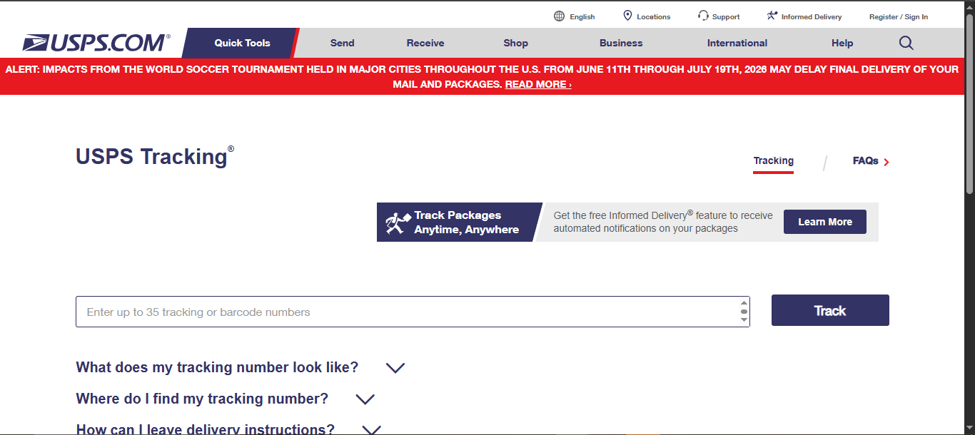 USPS Tracking by Tracking Number