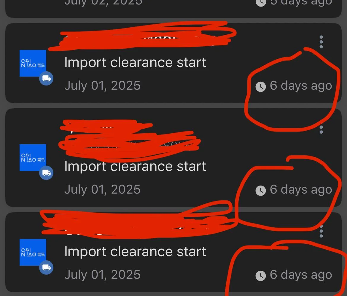 cainiao tracking import clearance started meaning