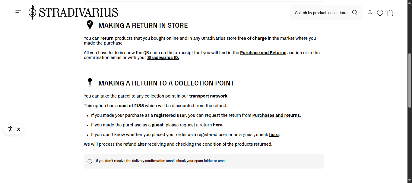 Stradivarius Returns Policy